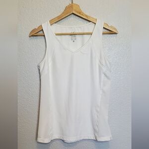 💚5/$25 Nike Dri-Fit White On White Fitted Athletic Tank Sleeveless Top Medium